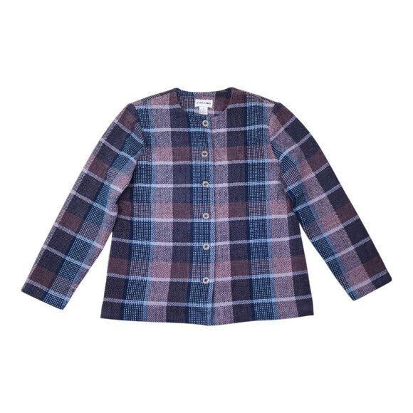 Alfred Dunner Womens Plaid Button-Up Jacket Size 12 Acrylic Blazer - Picture 1 of 9